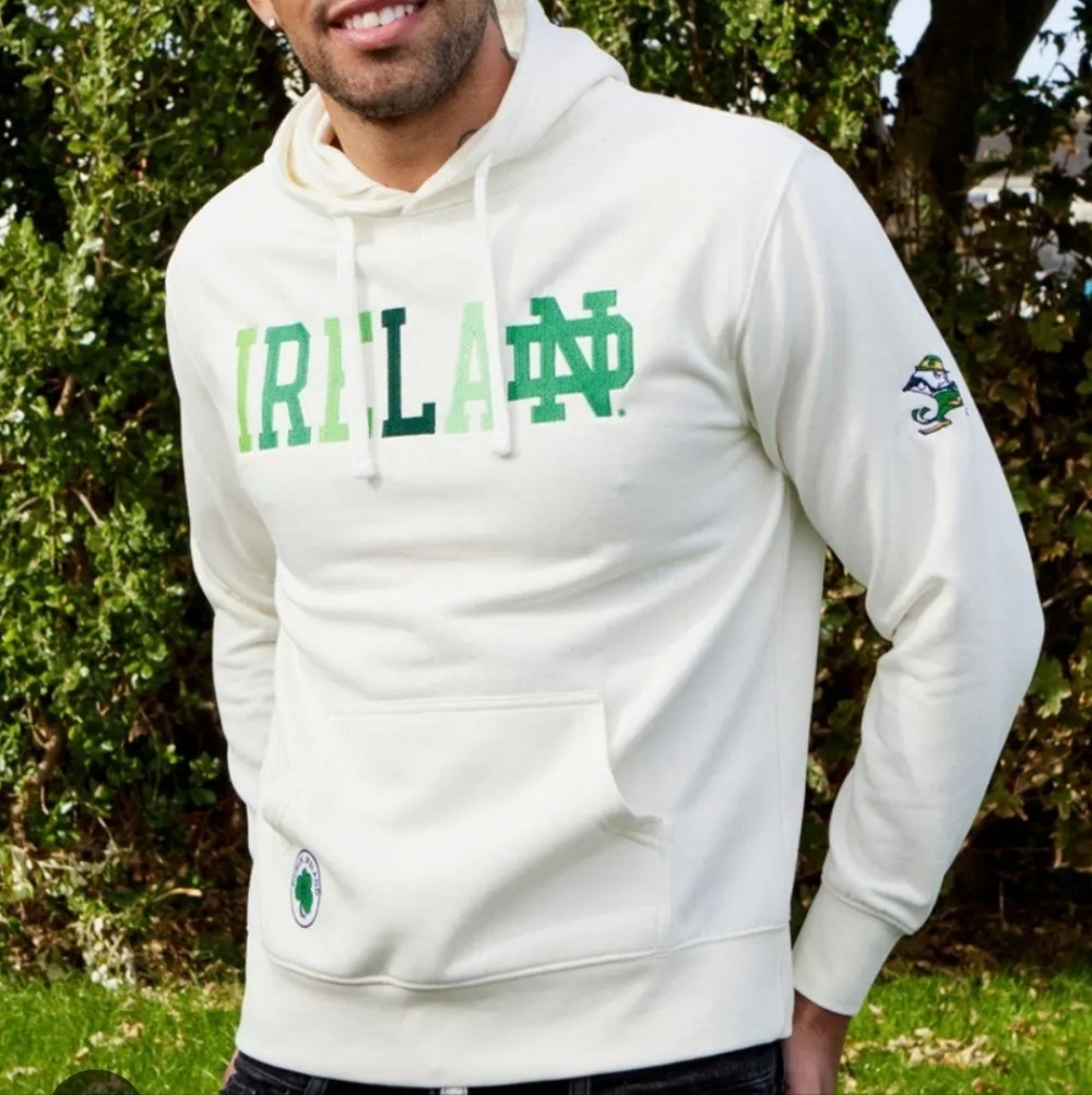White and Green Ireland Hoodie
